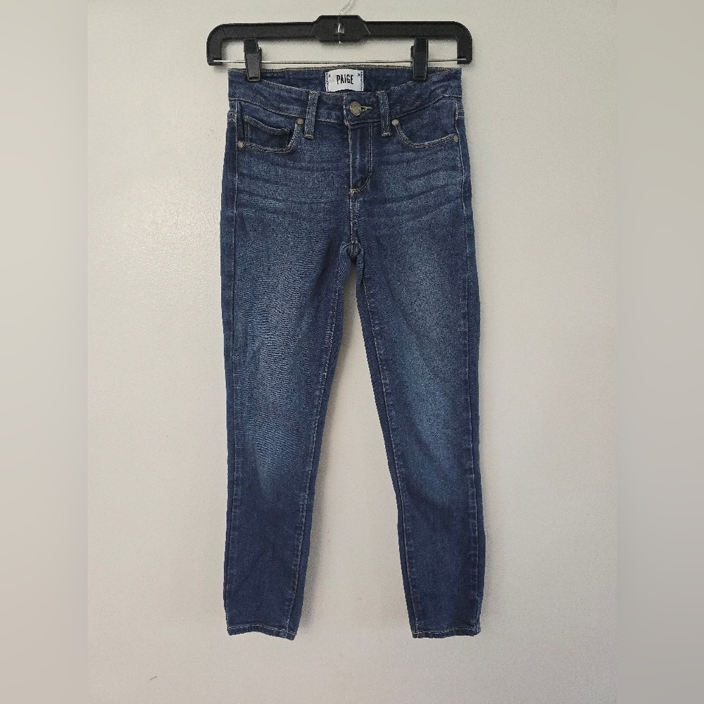 PAIGE Verdugo Crop Jeans Size 24 Womens Medium Wash - Picture 1 of 8